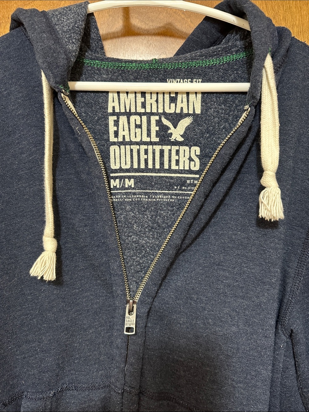 American Eagle Navy Zip Hoodie - Picture 3 of 3